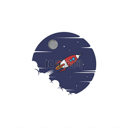 宇宙飞船图标图片_太空火箭航天飞机飞船标志标志矢