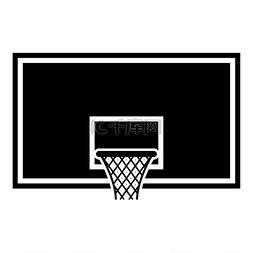 篮球篮板篮板上的篮球箍图标黑色