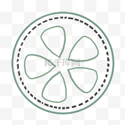 圆圈花瓣绿色图片绘画