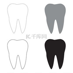 Tooth 黑灰配色图标.. Tooth 黑灰配色