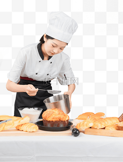烘培食品图片_美女烘培师做面包