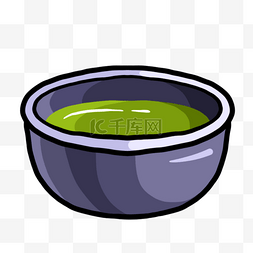 大碗茶茶水图片绘画创意绿色