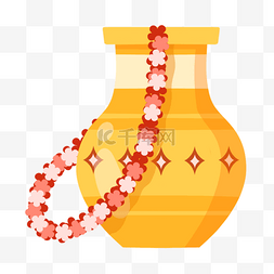 瓷坛图片_印度乌加迪花朵彩带和瓷坛