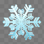 3D立体C4D雪花雪透明寒冷冬天