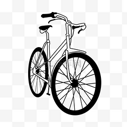 黑白骑车图片_代步工具骑车生活方式自行车剪贴