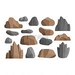 岩石和石头矢量图标