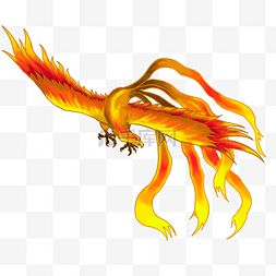 飞行侧头火焰不死鸟剪贴画