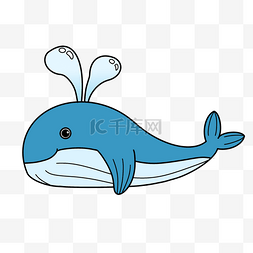 可爱卡通生物鲸鱼大海蓝色海洋