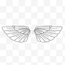 复古线性翅膀羽毛形状天使机械展