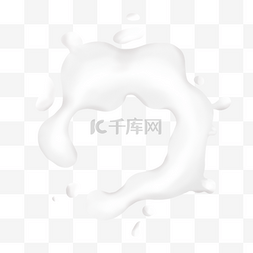 掉落的牛奶水花飞溅的牛奶液体印
