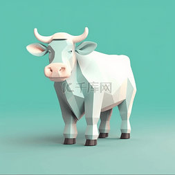 世界实验动物日图片_卡通3d可爱动物元素牛