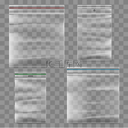 塑料拉链袋图片_塑料拉链袋矢量模板。