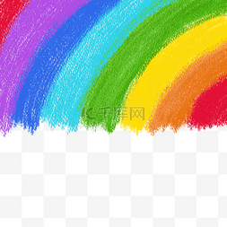 彩虹条纹图片_渐变水彩彩虹蜡笔创意边框