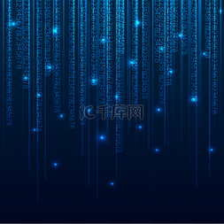 c语言代码图片_蓝色科技感代码数据流