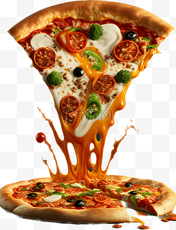 榴莲卡通披萨图片_披萨美食美味飞溅元素