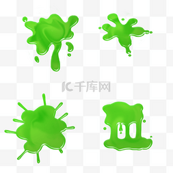 细菌微生物插画图片_绿色飞溅粘稠粘液