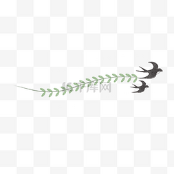 清明清明节燕子绿色分割线