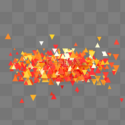 3D立体漂浮几何图形橙色三角形