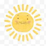太阳笑脸金色粉色可爱插图