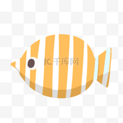 游泳线条图片_夏季卡通可爱黄白线条小鱼