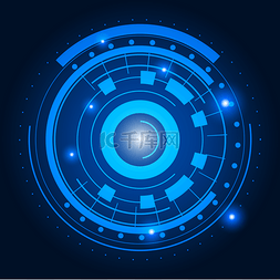未来科技线条图片_智能科技蓝色圆环底纹