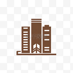 建筑极简图片_极简主义褐色建筑logo