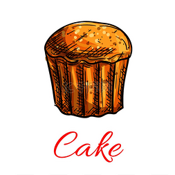 蛋糕草图图标店徽甜纸杯蛋糕奶油