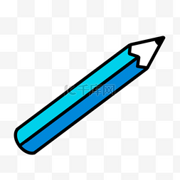 抽象几何图形蓝色铅笔