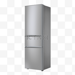 电冰箱素材图片_厨房三开门冰箱