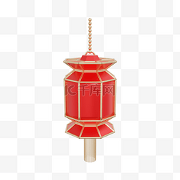 大红色灯笼素材图片_3DC4D立体新年灯笼