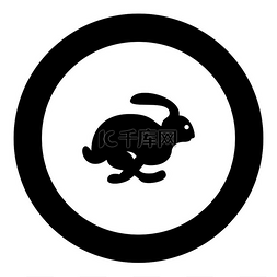 兔子野兔概念速度图标黑色圆圈矢