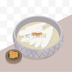 韩式韩妆设计图片_清汤年糕韩国传统美食插图