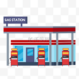 加油站背景素材图片_加油站燃气扁平风格