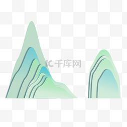 山水层次图片_3D立体山水