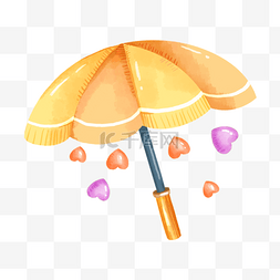 爱心雨伞卡通图片_雨伞爱心黄色粉色图片图案