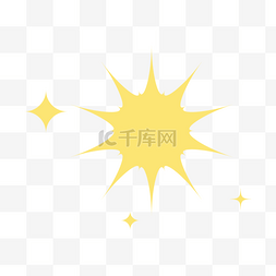 金黄色太阳图片_卡通图案立体黄色星星太阳