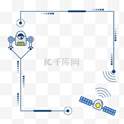 蓝高科技图片_卡通机器人科技边框