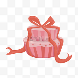 礼盒红色背景图图片_粉色双层礼盒蛋糕