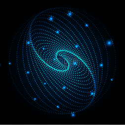 高粱粒子图片_科技蓝色灯光隧道粒子矢量