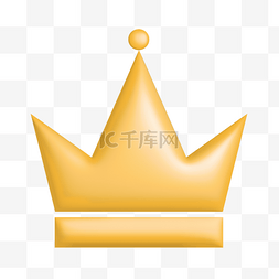 图标金色图片_3DC4D立体皇冠勋章图标