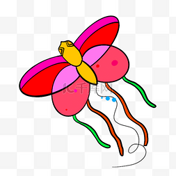 红色蜻蜓样式可爱卡通风筝