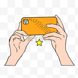 橘黄色图标图片_橘黄色条纹外壳手持相机