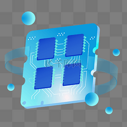 微电子图片_蓝色立体芯片