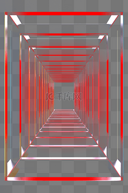 科技隧道橙红色