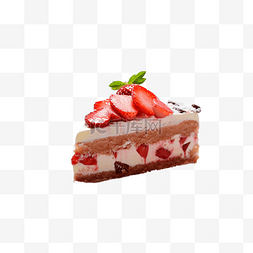 一块草莓蛋糕实物