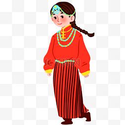 民族风红色图片图片_红色服饰藏族女孩