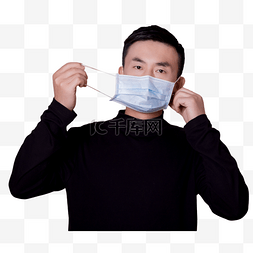 生病的男子图片_感冒的男子口罩防护生病医疗