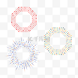 圆点笔刷图片_抽象彩色几何形状圆点边框