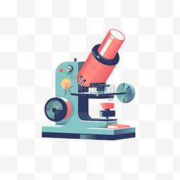 生物实验图片_卡通生物化学器械显微镜