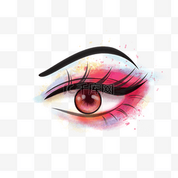 女性化妆斑斓色彩眼睛